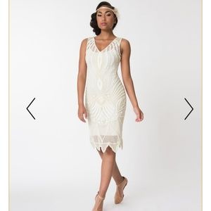 Unique Vintage 1920s style Wedding Dress Medium